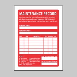 Fire Extinguisher Maintenance Label - Fire Extinguisher Maintenance Label -