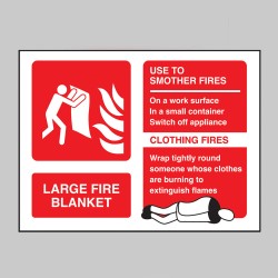 Large Fire Blanket - Extinguisher Identification - Large Fire Blanket - Extinguisher Identification -