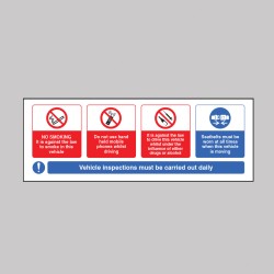 Vehicle Sticker - No Smoking - Mobile Phone - Drink / Drugs - Wear Seatbelt - 