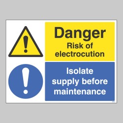 Danger - Electrocution Risk - Isolate Supply - Danger - Electrocution Risk - Isolate Supply -