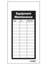 Equipment Maintenance Record Tags