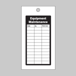 Equipment Maintenance Record Tags - 