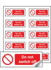 Do Not Switch Off Labels (Pack of 10)