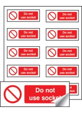 Do Not Use Socket Labels (Sheet of 10)