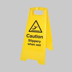 Caution - Slippery when Wet - Self Standing Floor Sign - Caution - Slippery when Wet - Self Standing Floor Sign -