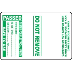 Passed - PAT Test Cable Wrap Labels (Roll of 100) - 