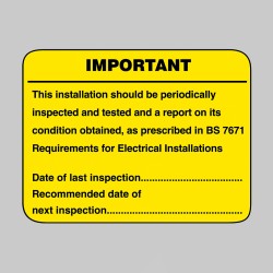 Periodic Electrical Inspection - Labels - 