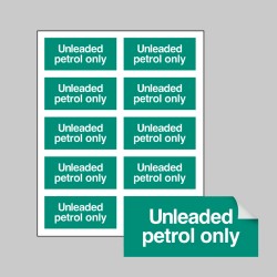 Unleaded Petrol Only - Labels - Unleaded Petrol Only - Labels -