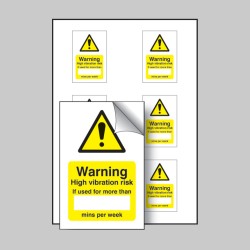 High Vibration Risk If Used - Labels (Sheet of 6) - 