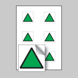 Green Triangle Vibration Labels (Sheet of 6) - 