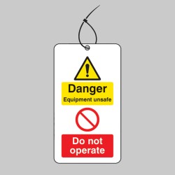Danger - Equipment Unsafe - Do Not Operate Double Sided Tag (Pack of 10) - 