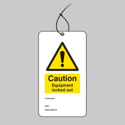 Lockout Tag - Caution - Equipment Locked Out (Pack of 10) - 