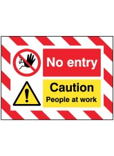 Door Screen Sign - No Entry - Caution - People at Work