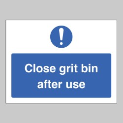 Close Grit Bin after Use - Close Grit Bin after Use -