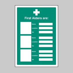 First Aiders Are (Space for 3) - Adapt-a-Sign - 