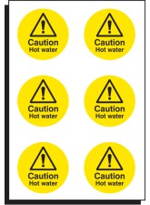 Caution - Hot Water Labels