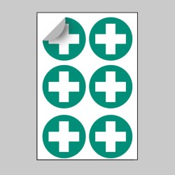 First Aid Symbol Labels (Sheet of 6) - 