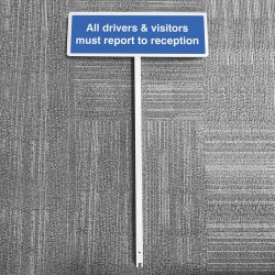 All Drivers & Visitors Must Report to Reception - Verge Sign - 