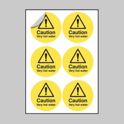 Caution - Very Hot Water Labels - 