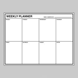 Weekly Planner - Dry Wipe Board - Weekly Planner - Dry Wipe Board -