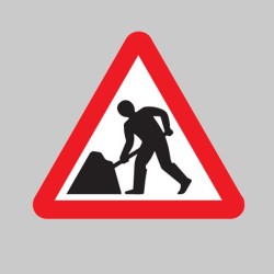 Fold Up Sign - Men At Work with Text Variant Options - 