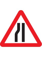 Fold Up Sign - Road Narrows Left