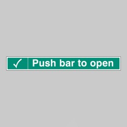 Push Bar to Open - Label - 