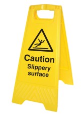 Caution - Slippery Surface - Self Standing Floor Sign