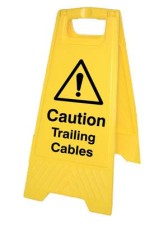 Caution - Trailing Cables - Self Standing Floor Sign