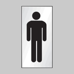 Gents Symbol - Engraved - Aluminium / Brass Effect - 