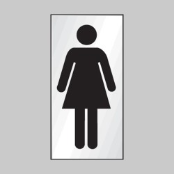 Ladies Symbol - Engraved - Aluminium / Brass Effect - 