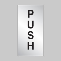 Push - Engraved - Aluminium / Brass Effect - 
