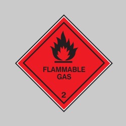 Flammable Gas 2 Diamond (Roll of 100 Labels) - 