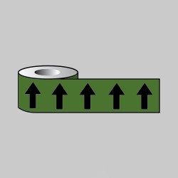 Black Arrows On Green - Pipeline ID Tape - 