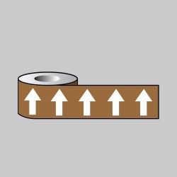 White Arrows On Brown - Pipeline ID Tape - 