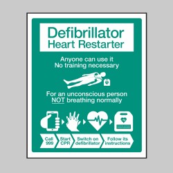 AED Sign with Instructions - RCUK Design - AED Sign with Instructions - RCUK Design -