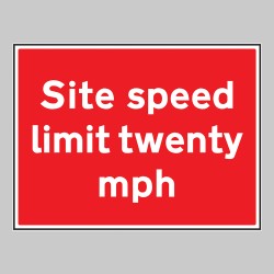 Site Speed Limit Twenty mph - Site Speed Limit Twenty mph -
