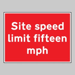 Site Speed Limit Fifteen mph - Site Speed Limit Fifteen mph -